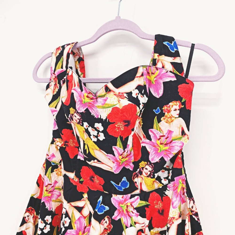 Hell Bunny Hawaii 50's Rockabilly Dress - Picture 3 of 10